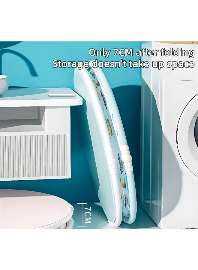 Foldable Portable Bath Bucket, PVC Bath Cloth Bucket, Enlarged and Deepened Independent Bathtub, Suitable for Family SPA/Hot Cold Baths, Suitable for Adults/Children/Babies (Blue) - Image 3