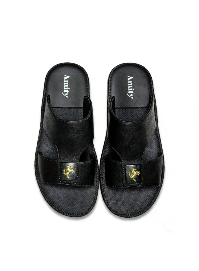 Men's Comfort Arabic Sandals, Black - Image 3