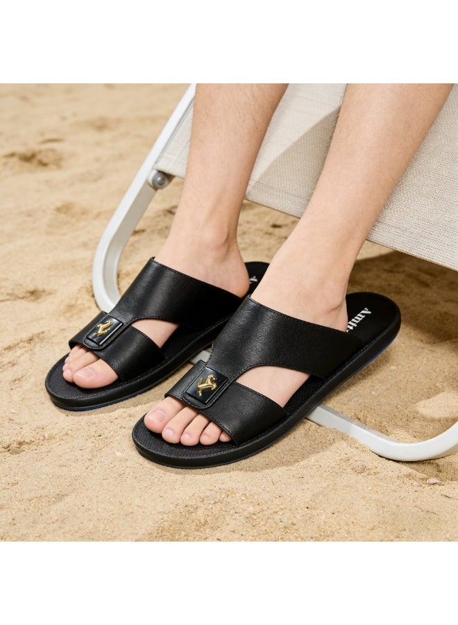 Men's Comfort Arabic Sandals, Black - Image 5