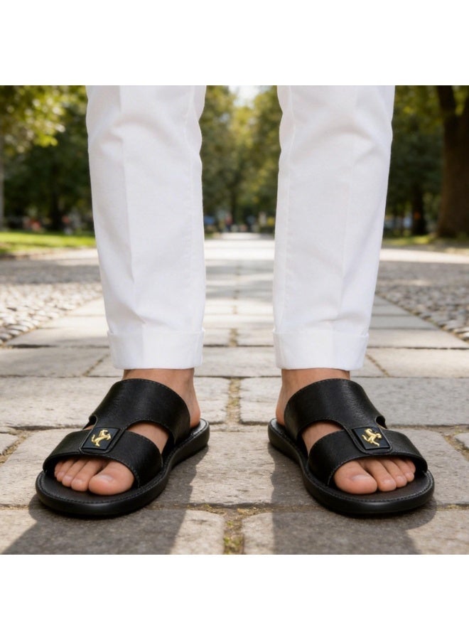 Men's Comfort Arabic Sandals, Black - Image 4