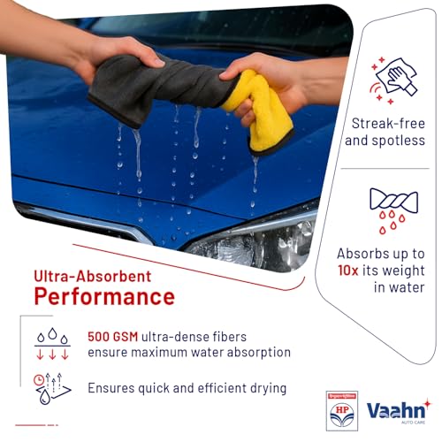 HP Vaahn Car Restoration Kit | Exterior Touch-Up Kit | Scratch Remover (100ml), All Purpose Shiner (300ml) & Microfiber Cloth (40x40 cm, 500 GSM) | Paint Restore & Shine Combo - Image 3