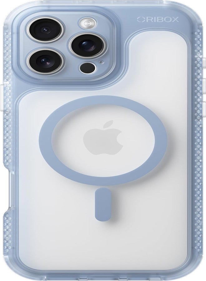 ORIbox Seralyn Series for iPhone 16 Pro Max Case - MagSafe Compatible, Triple-Layer Shockproof Protection, Crystal-Clear Back with Elegant Matte Frame(6.9", Frosted Azure) - Image 1