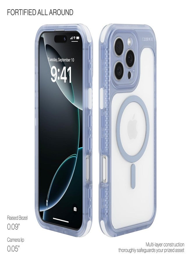 ORIbox Seralyn Series for iPhone 16 Pro Max Case - MagSafe Compatible, Triple-Layer Shockproof Protection, Crystal-Clear Back with Elegant Matte Frame(6.9", Frosted Azure) - Image 4
