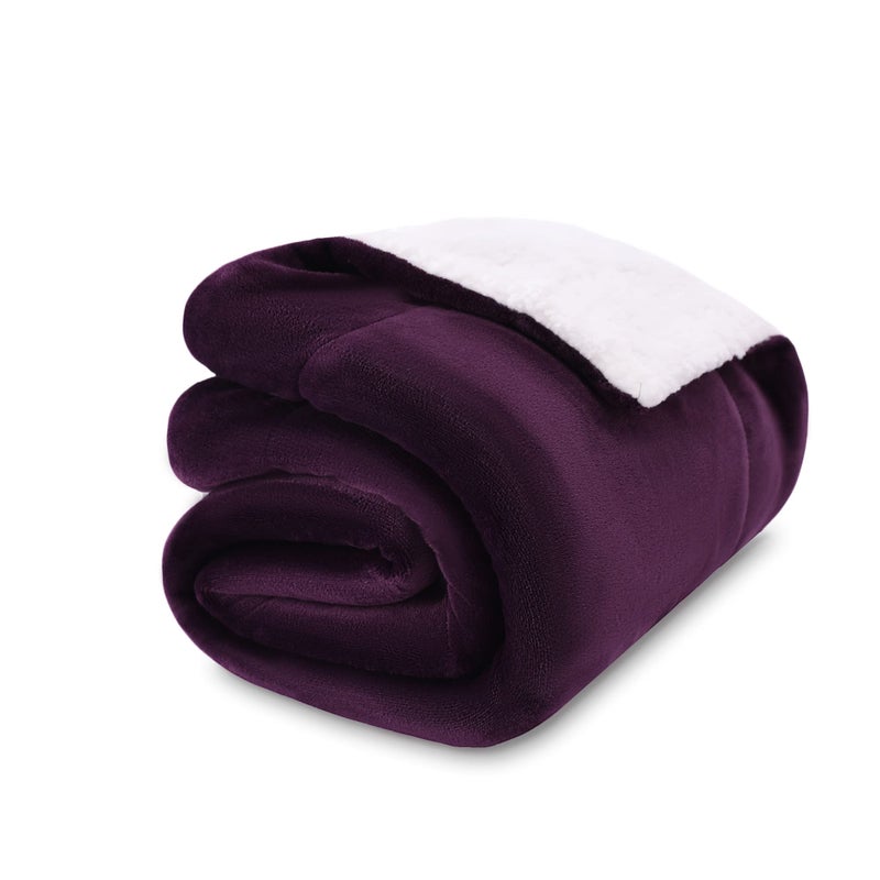 NANPIPER Baby Sherpa BlanketWarm Toddler Throw BlanketSoft Newborn Fleece Blanket for Winter Purple30x40 inches