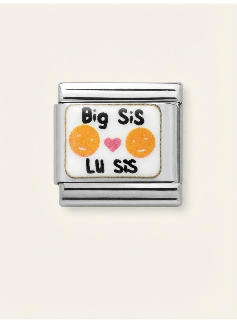 وصلة سحرية للأخوات بعبارة 'Big Sis Lu Sis' ووجوه مبتسمة وقلب وردي