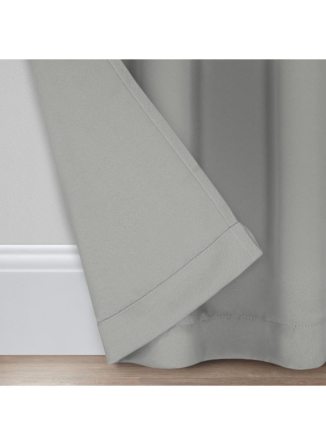 ECLIPSE Blackout Curtains for BedroomDarrell 37 x 84 Insulated Darkening Single Panel Rod Pocket Window Treatment Living Room Grey - Image 5