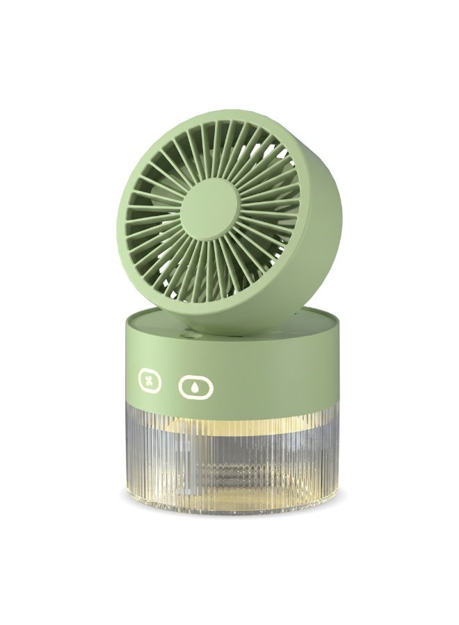 udodoo Portable Mist Fan with Humidifier, 350ml Water Tank, 3-Speed USB Rechargeable Desk Fan, Quiet Cooling Fan with Night Light for Home & Office - Image 1