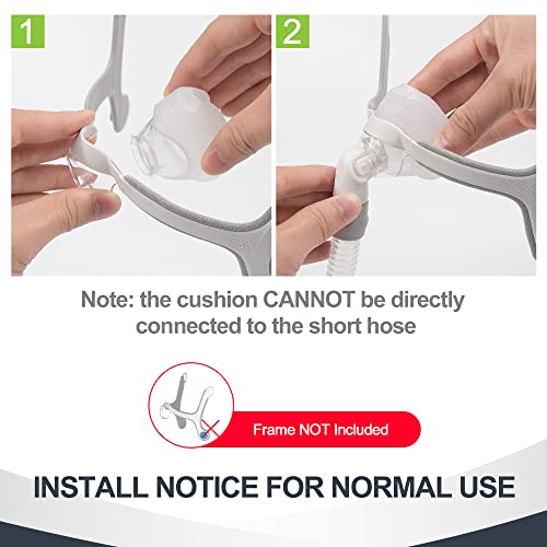 MEDICOLOR Cushion and Short Hose for N20 Small, Frame is Needed for Connect (NOT INCLUDED), Cushion with Tube Supplies, Soft and Full Air Seal, MEDICOLOR Supplied - Image 2