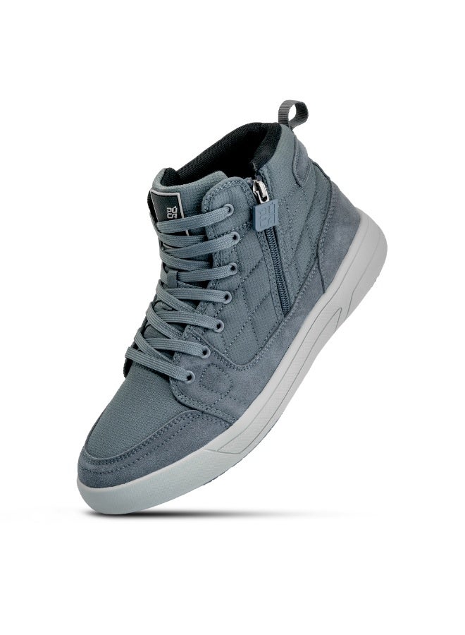 PUCA Mens Shoes with Mesh | High Ankle Boots | Micro-Fibre Outer | Light Weight | Slip Resistant | Genesis Grey - Image 1
