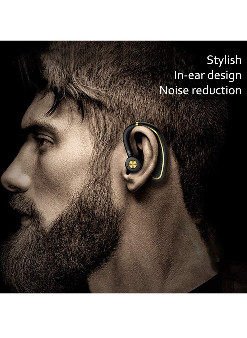 Generic - K21 Bluetooth Headset, In Ear Wireless Mono Bluetooth Headphones With Mic, Comfortable And Lightweight Single Earpiece For Workout Running Outdoors Gaming, (Black And Gold) - Image 1