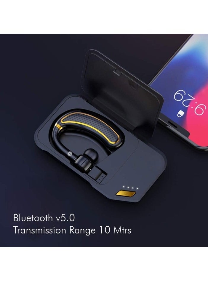 Generic - K21 Bluetooth Headset, In Ear Wireless Mono Bluetooth Headphones With Mic, Comfortable And Lightweight Single Earpiece For Workout Running Outdoors Gaming, (Black And Gold) - Image 1