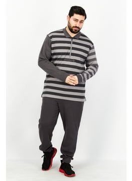 adidas Originals Men Sportswear Fit Long Sleeve Embroidered Logo Sweatshirt, Grey  - Image 2