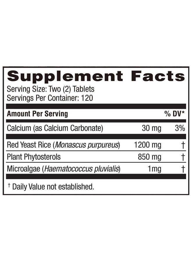 Weider Red Yeast Rice Plus 2-Pack with Phytosterols 1200 mg per 2 Tablets (240 Tablets X 2) - Image 2