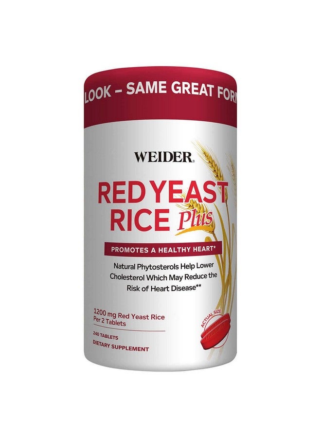 Weider Red Yeast Rice Plus 2-Pack with Phytosterols 1200 mg per 2 Tablets (240 Tablets X 2) - Image 1