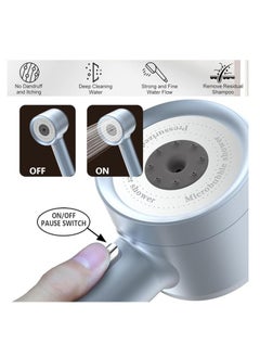 OUYoo OUYoo High Pressure Handheld Shower Head with Cotton Filter, 4 Modes Water Saving Filter, Pause Switch, Luxury Blue Showerhead for Healthier Bathing Experience.（Blue）  - Image 3