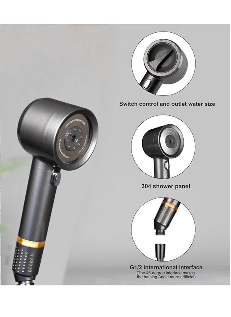 OUYoo - OUYoo High Pressure Handheld Shower Head with Cotton Filter, 4 Modes Water Saving Filter, Pause Switch, Luxury Blue Showerhead for Healthier Bathing Experience.（Blue） - Image 1