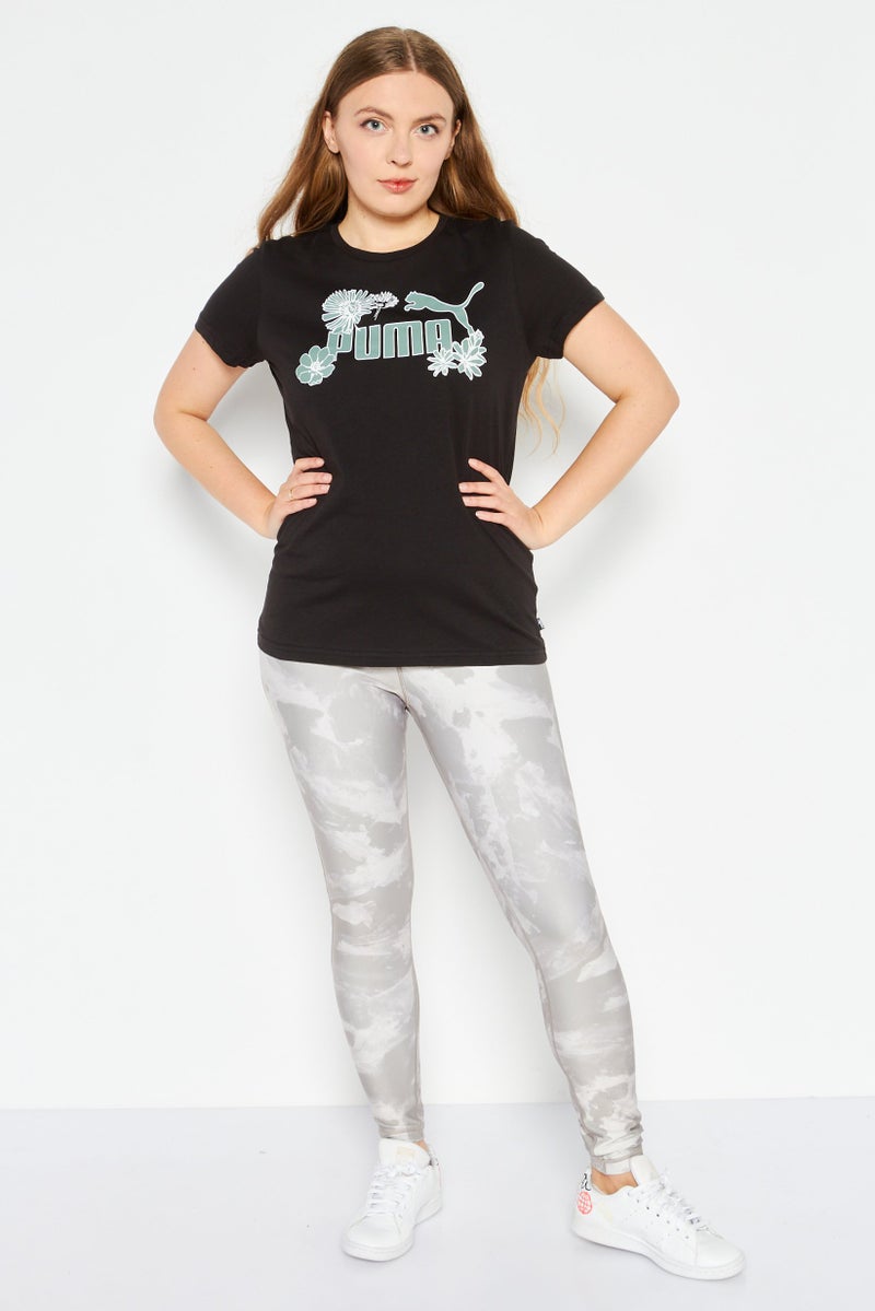 PUMA تي شيرت رياضي نسائي قصير الأكمام، أسود - Image 2