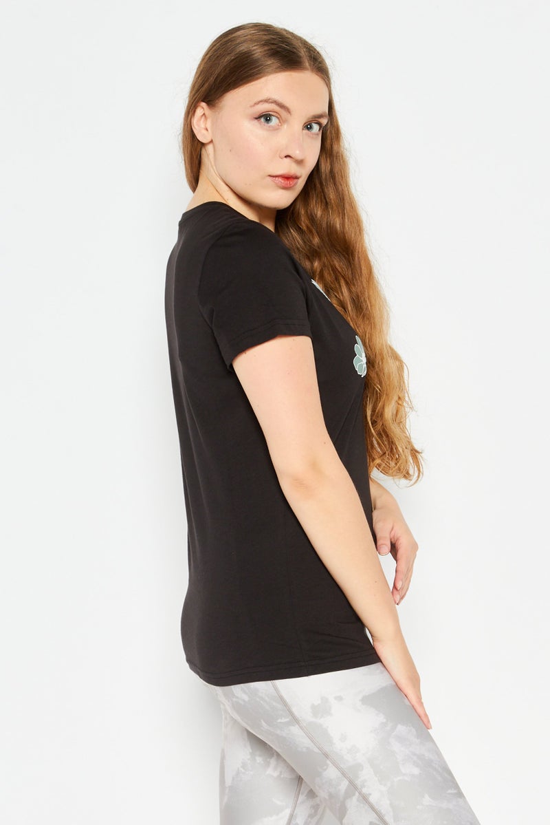 PUMA تي شيرت رياضي نسائي قصير الأكمام، أسود - Image 3