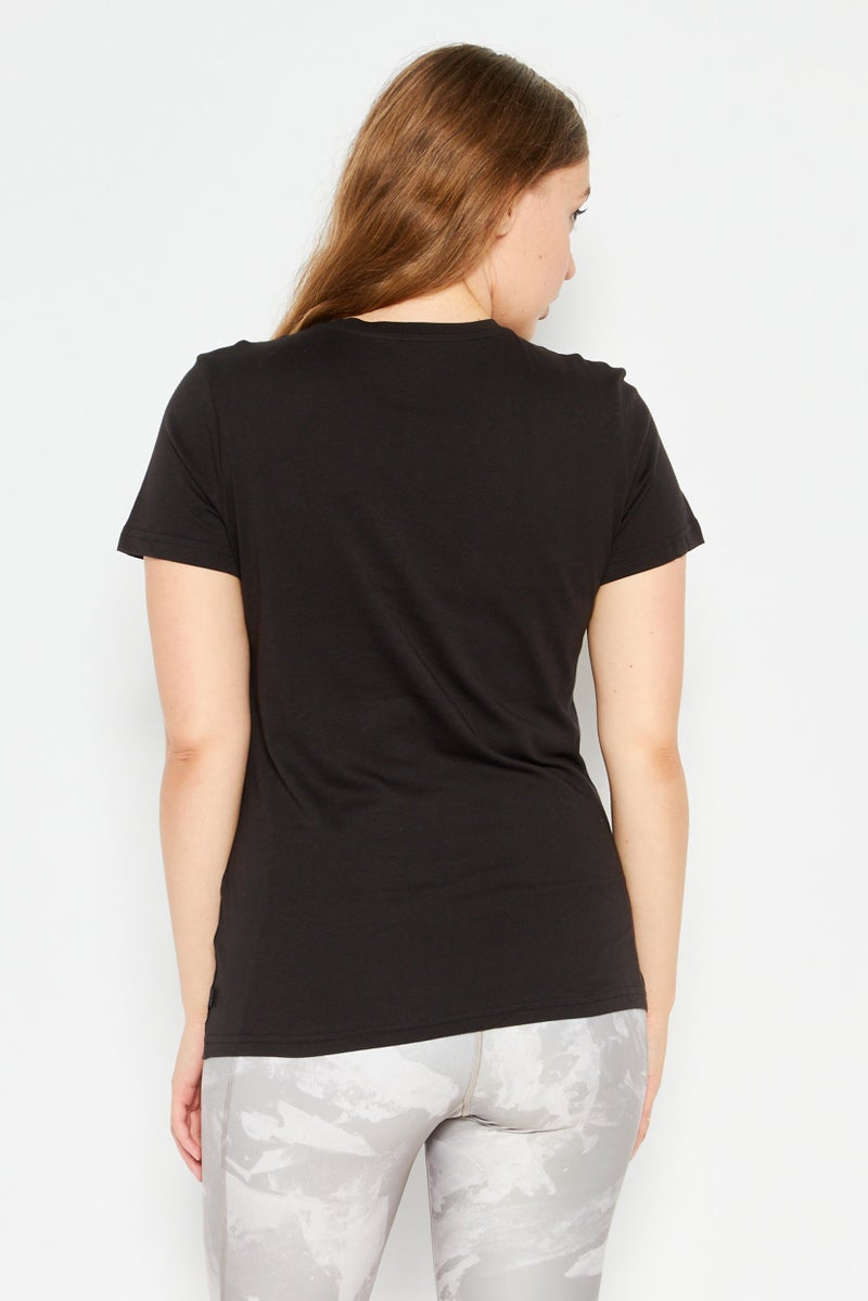 PUMA تي شيرت رياضي نسائي قصير الأكمام، أسود - Image 4