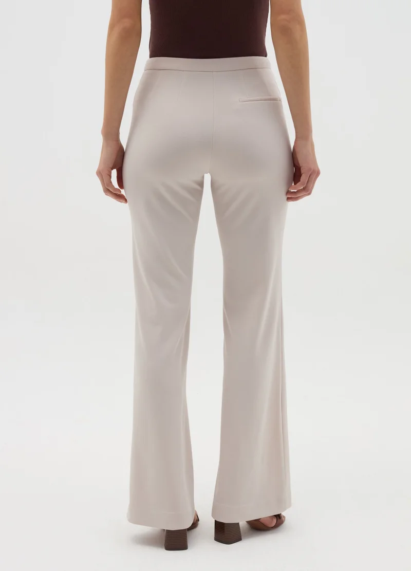 Ovs Solid Colour Flare-Fit Trousers