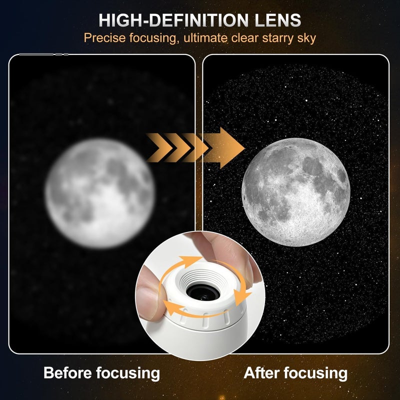 2 in 1 USB Galaxy Star Projector Light with 3 Projection Films,Adjustable Focus,Ambient Night Lights for Room/Car Roof, 360° Adjustable Car Interior Atmosphere Projection Lamp - Image 5