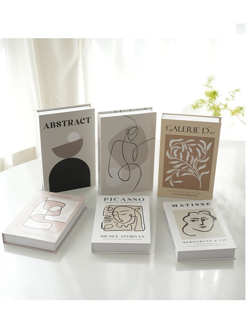 أبوستيم كتب زخرفية لتزيين طاولة القهوة، 6 قطع من الكتب الزخرفية الأنيقة لتزيين المنزل، رف كتب مكدس، مدخل، طاولة كونسول، زخرفة رف الموقد - Image 4