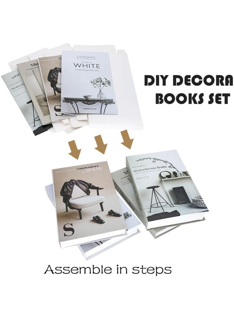 أبوستيم كتب زخرفية لتزيين طاولة القهوة، 6 قطع من الكتب الزخرفية الأنيقة لتزيين المنزل، رف كتب مكدس، مدخل، طاولة كونسول، زخرفة رف الموقد - Image 2