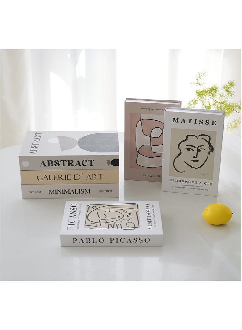 أبوستيم كتب زخرفية لتزيين طاولة القهوة، 6 قطع من الكتب الزخرفية الأنيقة لتزيين المنزل، رف كتب مكدس، مدخل، طاولة كونسول، زخرفة رف الموقد - Image 5