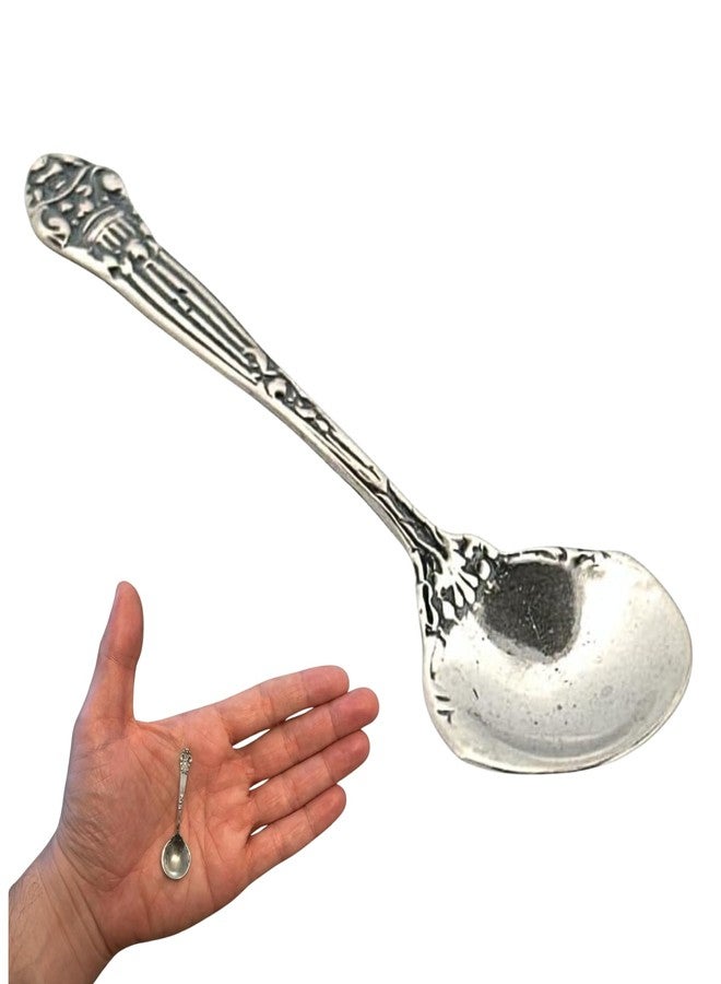 APOLEEA 925 Sterling Silver Small Salt Spoon - Premium Quality 2.1" Regal Spoon - Beautiful Flower Designed Handle - Gift for Culinary Enthusiasts - Image 1