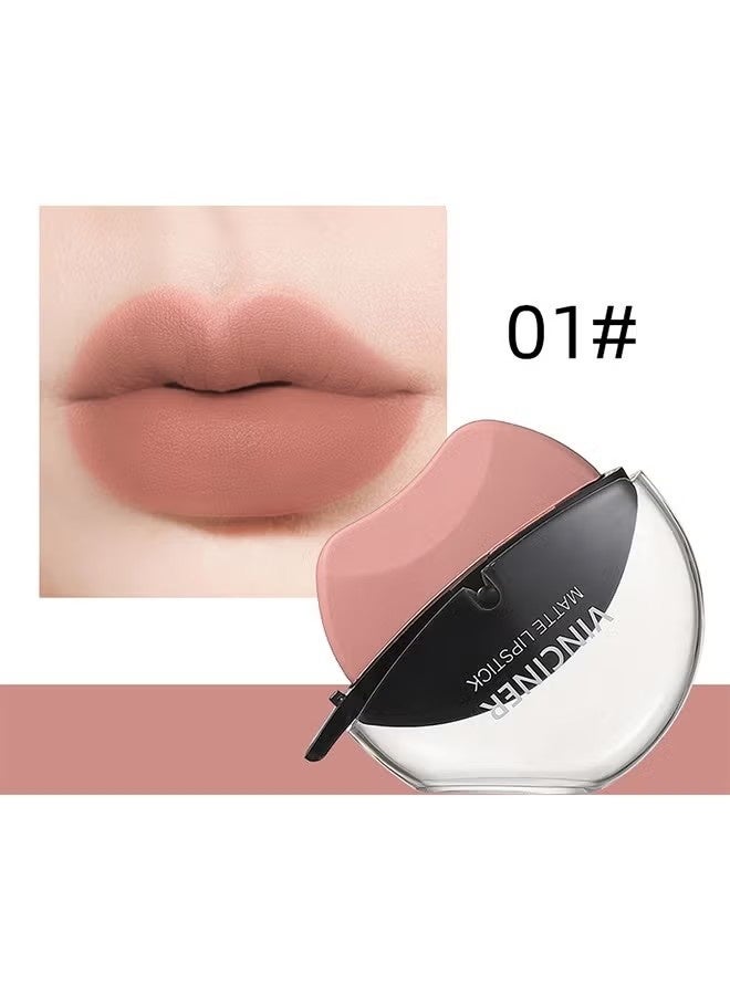 فينسينر أحمر شفاه Lazy Velvet Matte على شكل أحمر شفاه ، سهل التطبيق ، أحمر شفاه غير لامع طويل الأمد وغير لامع غير لامع عارية # 01 - Image 3