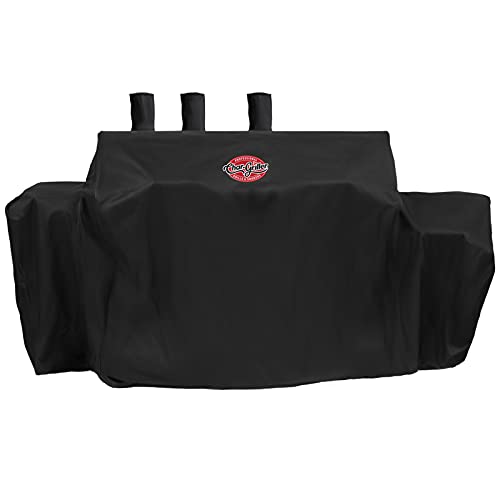 Char-Griller® 3-Burner Dual Fuel Expandable Propane Gas and Charcoal Outdoor Polyester Grill and Smoker Cover in Black, 29in x 65in x 49in, Model 8080 - Image 3