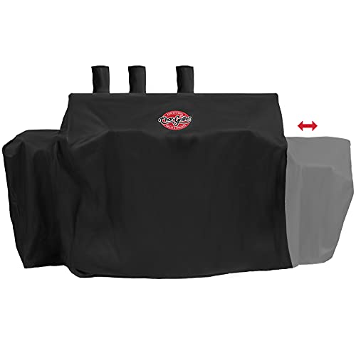 Char-Griller® 3-Burner Dual Fuel Expandable Propane Gas and Charcoal Outdoor Polyester Grill and Smoker Cover in Black, 29in x 65in x 49in, Model 8080 - Image 2