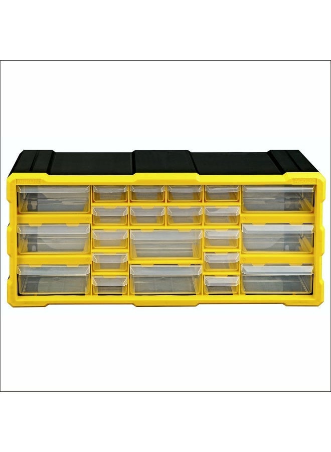 Alkon Plastic Component Organizer with 22 Drawers ACO 22 Small Parts Storage Unit | Organization Cabinet | Office Supplies | Stationary | Nuts, Screws & Bolts | Small Hardware | Workshop & Garage | DIY | Hobbies | Crafts | LEGO | Toys | Collectables | Sewing | Jewellery | Pharmacy | Medicine | Clinic | Hospital | Shop | Mobile | Electronics | Cables - Image 1