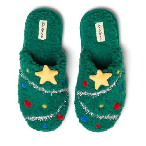 Dearfoams Unisex Ugly Sweater Closed Toe Scuff Slipper, Tree, 11-12 US Women - Image 1