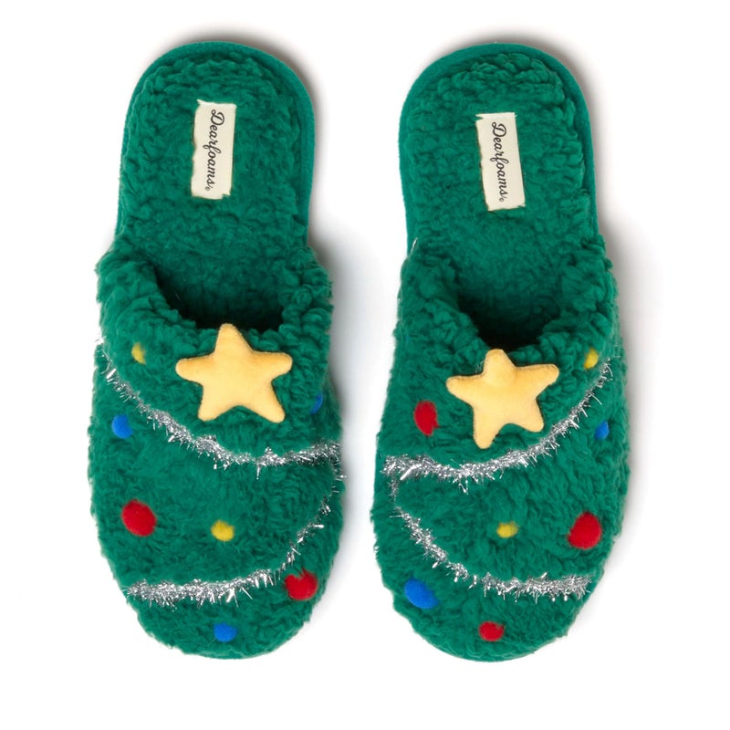Dearfoams Unisex Ugly Sweater Closed Toe Scuff Slipper, Tree, 11-12 US Women - Image 3
