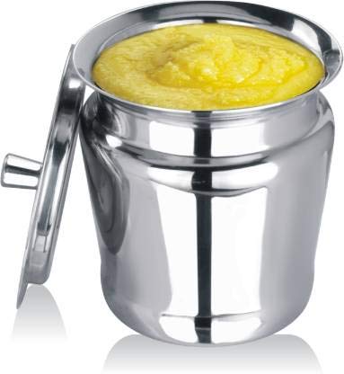 Dynore Stainless Steel Apple Shaped Ghee Pot Container - 300 ml - Image 2