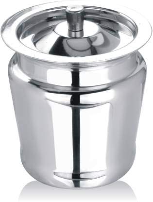Dynore Stainless Steel Apple Shaped Ghee Pot Container - 300 ml - Image 1