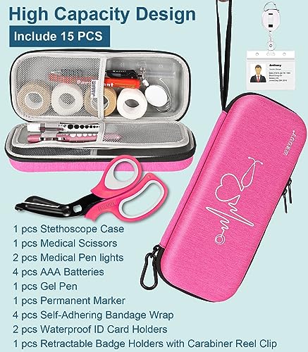MEUUT 15 pcs Stethoscope Case Kit, Perfect Nurse Gift Include Stethoscope Case, Medical Scissors, Penlights with Batteries, Bandage Wraps, Badge Holders for Nurse Accessories for Work - Image 2