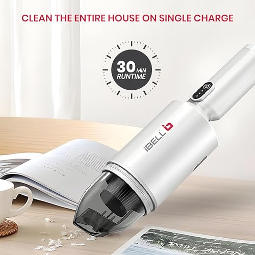 IBELL Cordless Car Vacuum Cleaner, 7KPa Suction Power, Portable Handheld Vacuum for Car & Home, HEPA Filter, Brush Head, Rechargeable (Model: Airforce) - Image 3