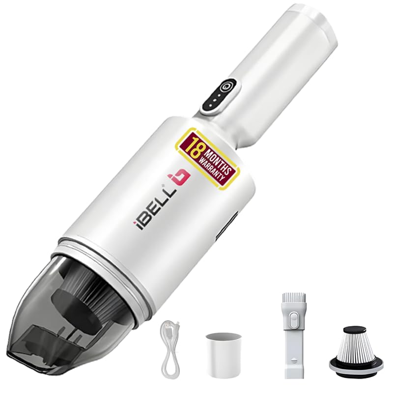 IBELL Cordless Car Vacuum Cleaner, 7KPa Suction Power, Portable Handheld Vacuum for Car & Home, HEPA Filter, Brush Head, Rechargeable (Model: Airforce) - Image 1