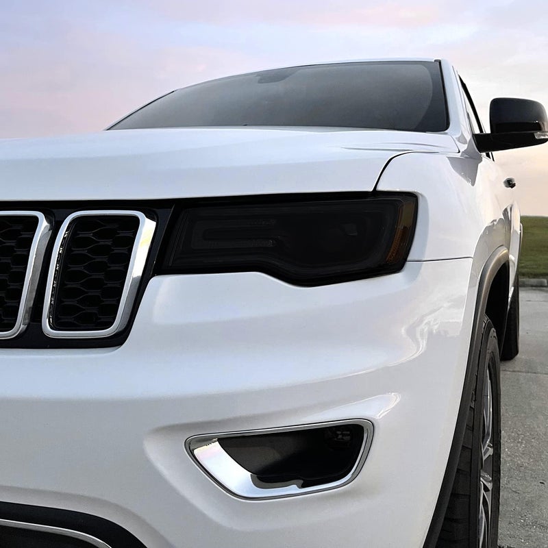 SlickMod PreCut Vinyl Smoke Tint for 2014-2021 Jeep Grand Cherokee Headlight & Foglight - 20% Dark Smoke - Image 3