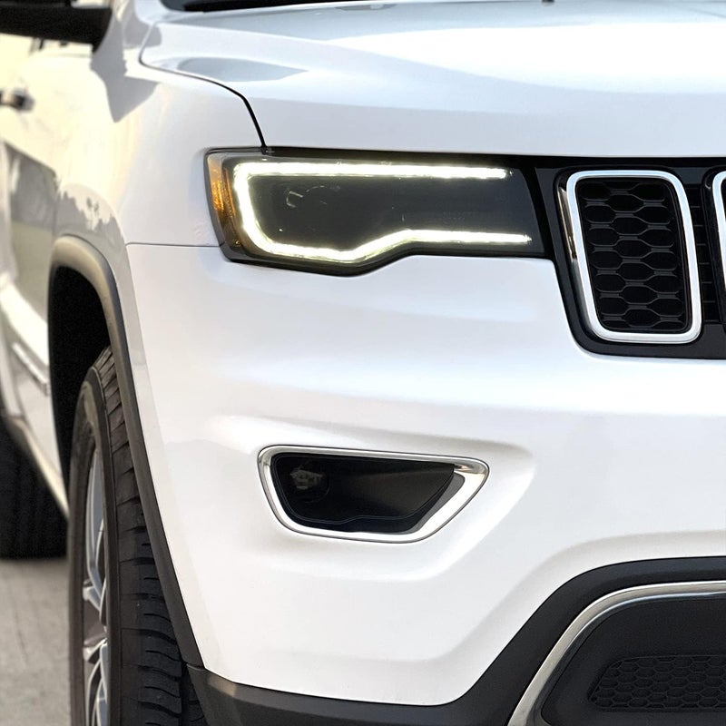 SlickMod PreCut Vinyl Smoke Tint for 2014-2021 Jeep Grand Cherokee Headlight & Foglight - 20% Dark Smoke - Image 5