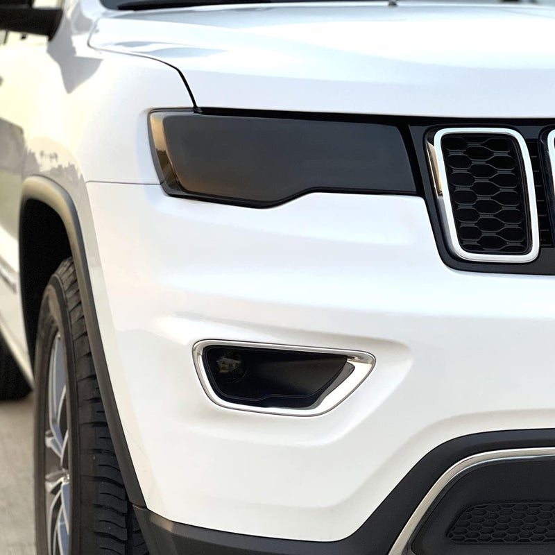 SlickMod PreCut Vinyl Smoke Tint for 2014-2021 Jeep Grand Cherokee Headlight & Foglight - 20% Dark Smoke - Image 4