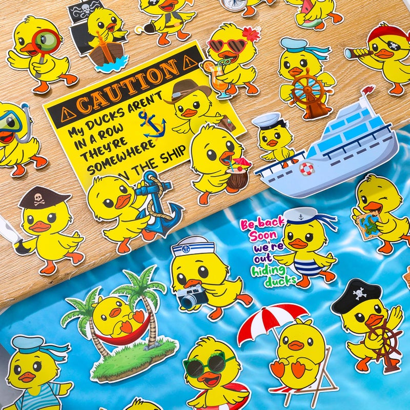 Ovveroche 30 Pcs Duck Cruise Door Magnets Decorations Funny Cruise Ducky Magnetic Stickers for Birthday Cabin Ship Carnival Refrigerator Office Car Accessories - Image 3
