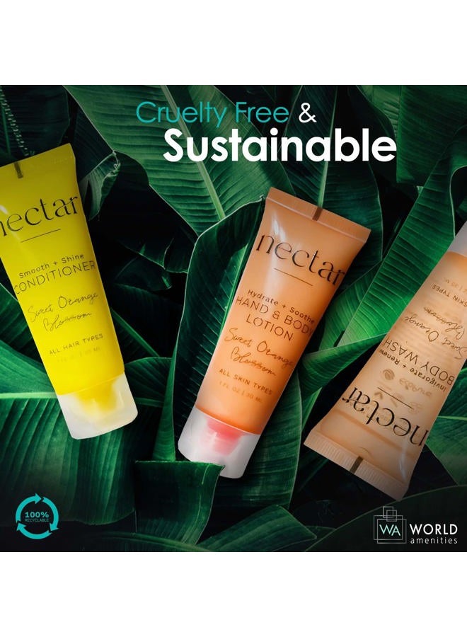 world amenities Nectar Hand & Body Lotion | 50 Count, 1 oz | Sweet Orange Blossom, Mini Travel Size Toiletries (100% Recyclable Tube with Flip Top Cap) Hotel Amenities, Airbnb Rentals, Suitable for All Skin Types - Image 2