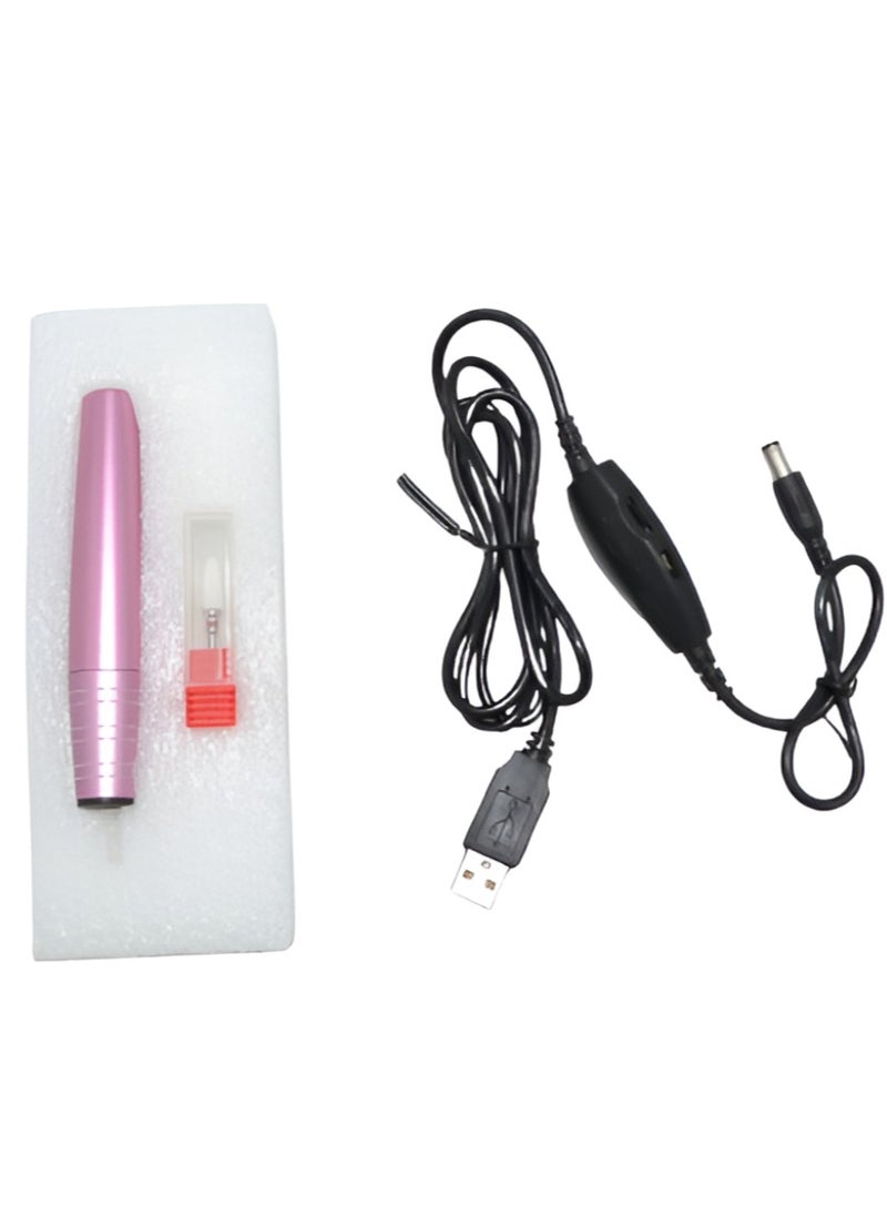 globalstar Globalstar Electric Nail Drill Pen Shape File Grinder Portable - Professional Manicure Pedicure Tool for Salon Quality Nails at Home, Pink  - Image 1