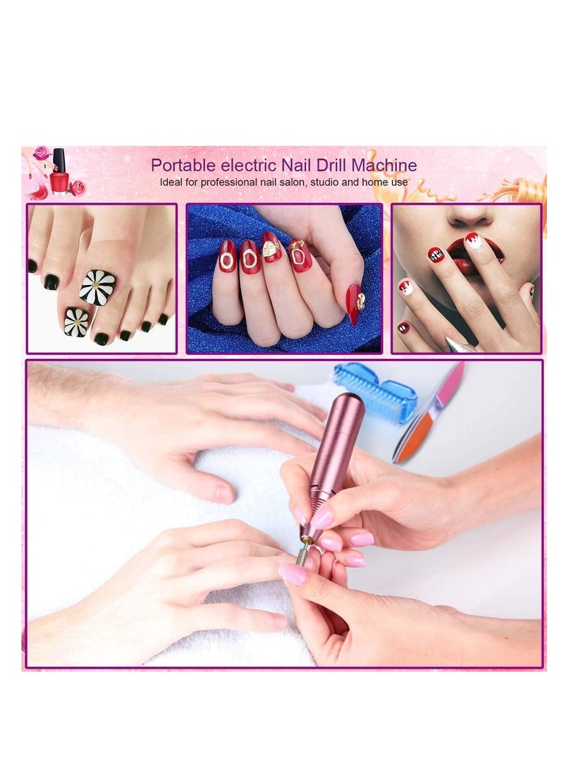 globalstar Globalstar Electric Nail Drill Pen Shape File Grinder Portable - Professional Manicure Pedicure Tool for Salon Quality Nails at Home, Pink  - Image 5