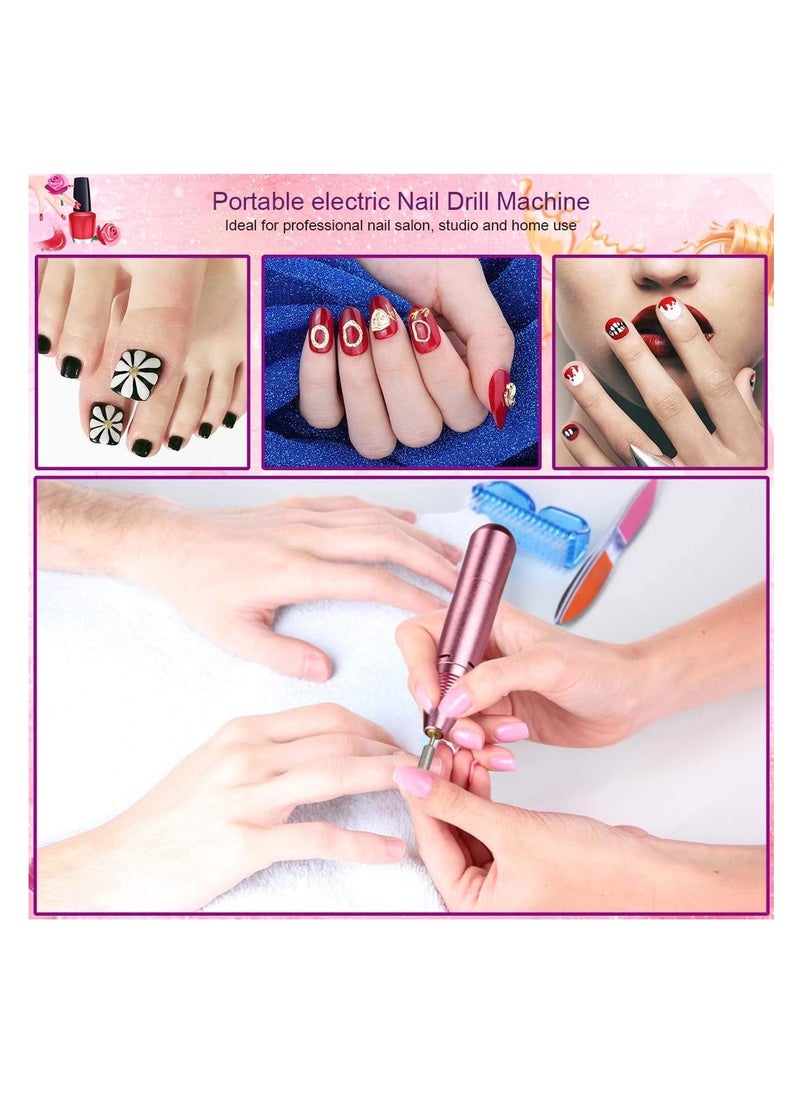 globalstar Globalstar Electric Nail Drill Pen Shape File Grinder Portable - Professional Manicure Pedicure Tool for Salon Quality Nails at Home, Pink  - Image 3