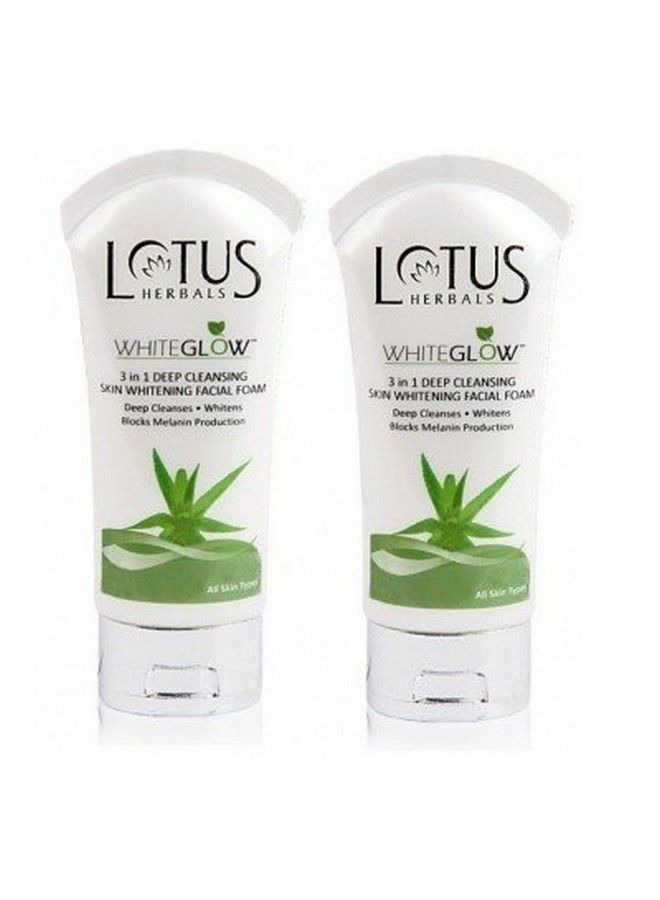 LOTUS HERBALS 3 In 1 Deep Cleansing Skin Whitening Facial Foam Whiteglow 50G (Pack Of 2)  - Image 2