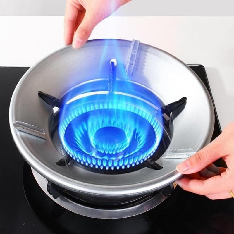SABISH SABISH Silver Gas Saver Burner Stand Gas Chula Burner Gas Saver Stand Jali Ring Fire Windproof Energy Saving Gas Chula Support Stand 4 Legs Supported For Indian Gas 07Mm Pack Of 1 Silver Metal  - Image 1